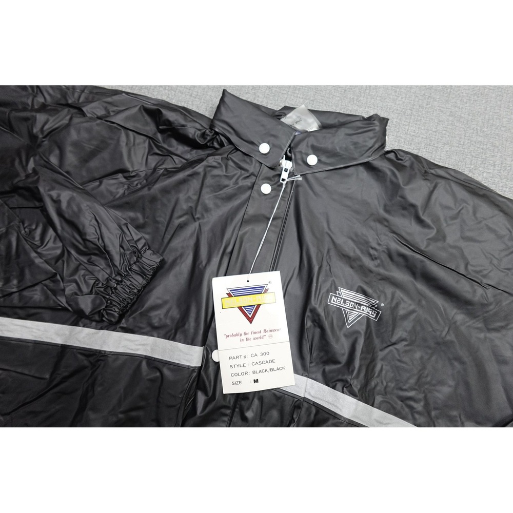 Nelson-Rigg Rain Jacket Mens Medium Black Cascade Rainsuit CA 300 Motorcycle